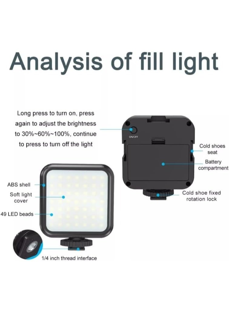 مجموعة AY-49 لصنع الفيديوهات - حزمة صانع المحتوى مع إضاءة LED، وميكروفون مانع للضوضاء، وحامل ثلاثي صغير للتسجيل والبث المباشر ووسائل التواصل الاجتماعي - Image 2
