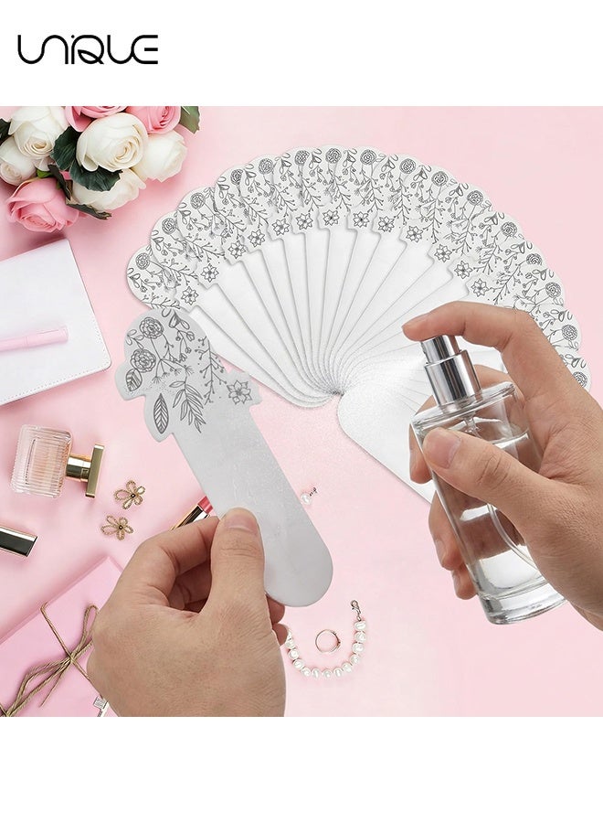 Unique 100 Pcs Perfume Test Strips - Disposable White Essential Oils Test Paper - Floral Print Fragrance Classification Testing Card for Essential Oil Blending, Perfume Making, Aromatherapy & Fragrance Sampling - 3.1 x 0.79 in - Image 3