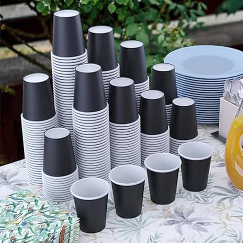 Amscan Vibrant Jet Black Paper Cups (Pack of 20) - 9 oz. - Perfect for Parties, Gatherings, Picnics & Home Use - Image 2