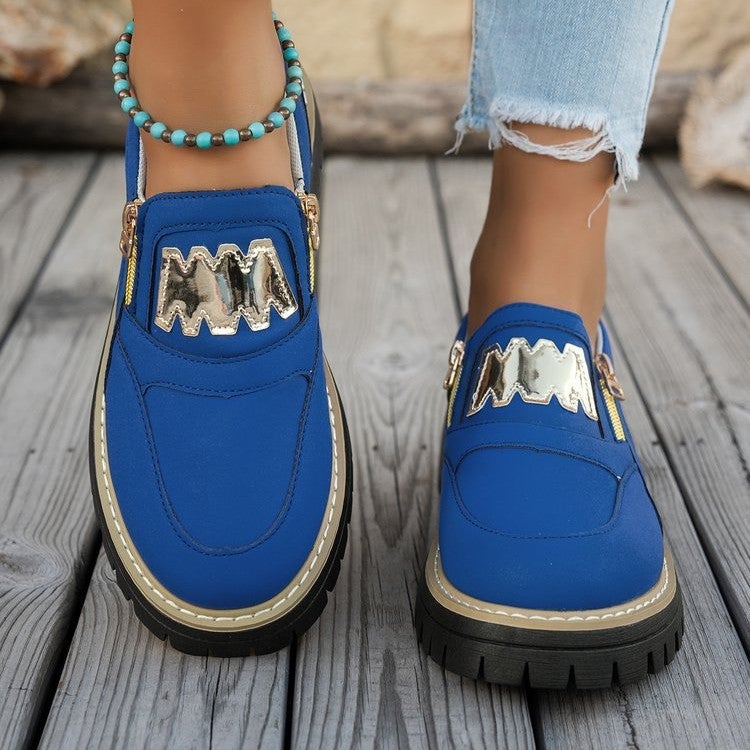 Large Size Export Sports Shoes With Platform Sole And Side Zipper, Casual Sports Shoes - Image 2