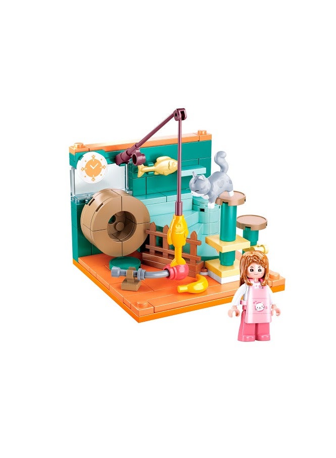 Sluban Sluban Mini Handcraft Series - Cat Room Building Blocks 109Piece With Mini Figures - For Age 6+ Years Old - Image 2