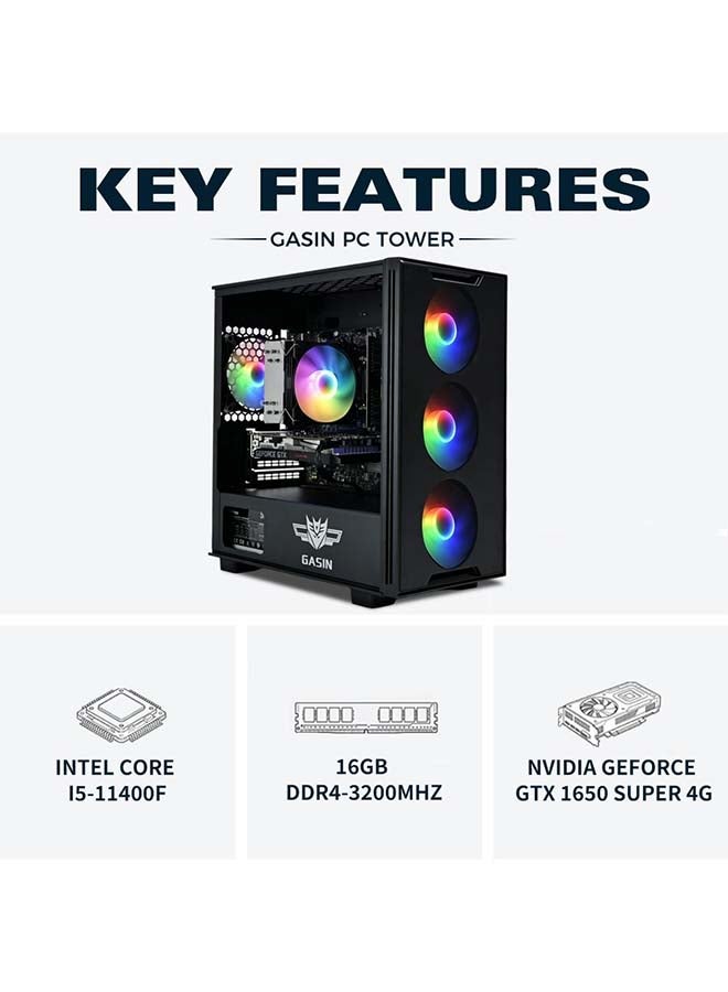 غاز حاسوب ألعاب بمعالج كور i5-11400F/1 تيرابايت SSD/16 جيجابايت RAM 3200MB DDR4/ويندوز 11 برو/4 جيجابايت NVIDIA GeForce GTX 1650 Super رسومات + جهاز استقبال بطاقة لاسلكية وبلوتوث - Image 3