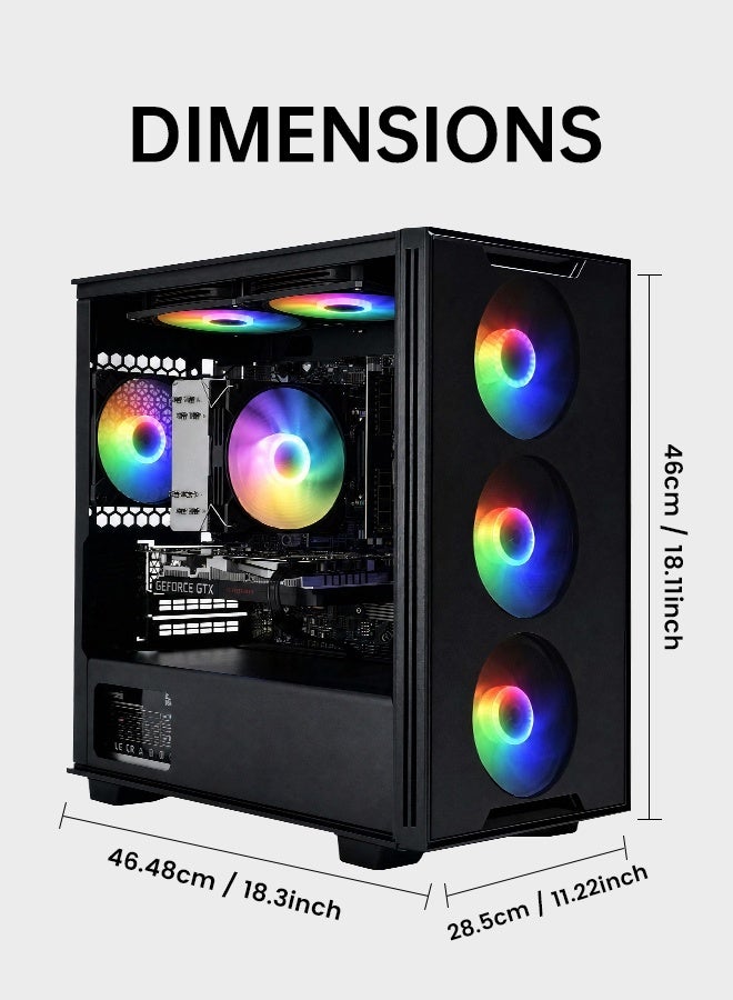 Gasin Gaming Desktop PC with Intel Core i5-11400F Processor/16GB DDR4 3200MHz /512GB NVMe SSD /4GB Nvidia GeForce GTX 1650 SUPER Graphics/ Windows 11 Pro +WiFi + Bluetooth Black - Image 4