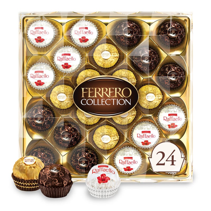Ferrero Collection, 24 Count, Premium Gourmet Assorted Hazelnut Milk Chocolate, Dark Chocolate and Coconut, 9.1 oz - Image 1