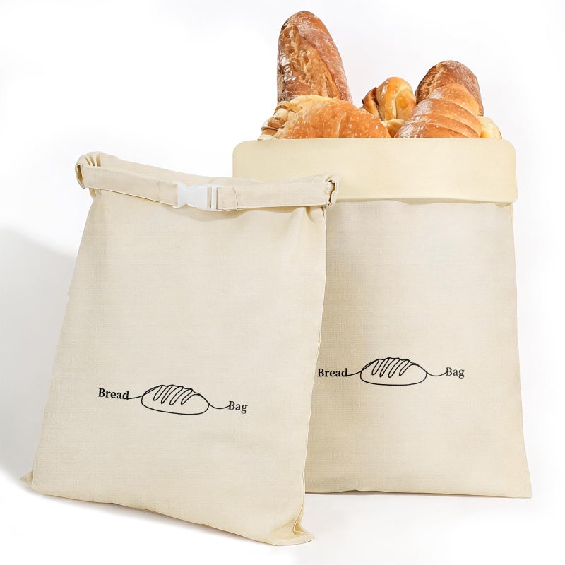 LDJRCP Reusable Beeswax Bread Bags for Sourdough Baking (2 Pack) XL - Organic Cotton Beeswax sourdough bread bags, Eco-Friendly, Freezer-Safe, Keep Homemade Bread Fresh, Food-Storage Bag - Image 1