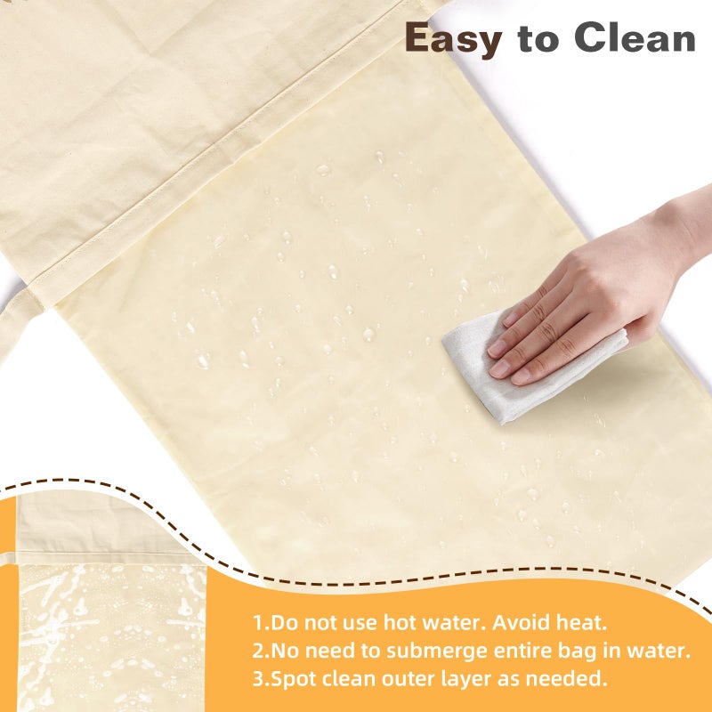 LDJRCP Reusable Beeswax Bread Bags for Sourdough Baking (2 Pack) XL - Organic Cotton Beeswax sourdough bread bags, Eco-Friendly, Freezer-Safe, Keep Homemade Bread Fresh, Food-Storage Bag - Image 5