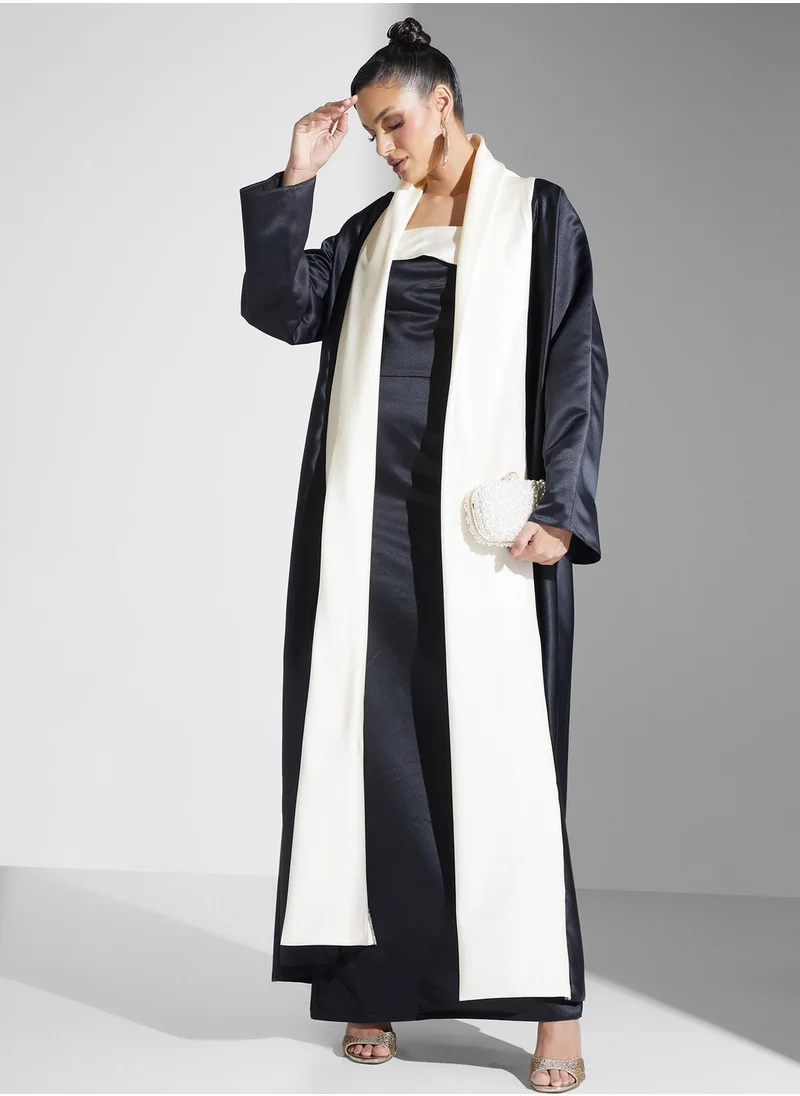 Namshi x Contrast Toned Dress With Kimono
