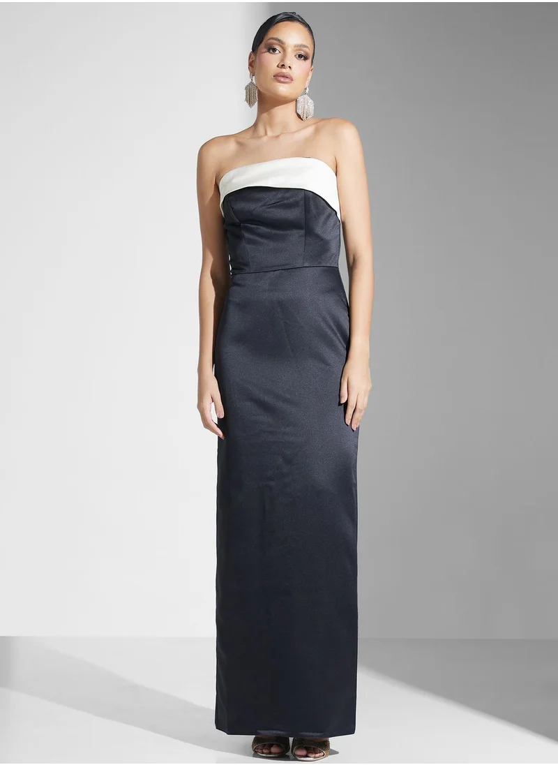 Namshi x Contrast Toned Dress With Kimono