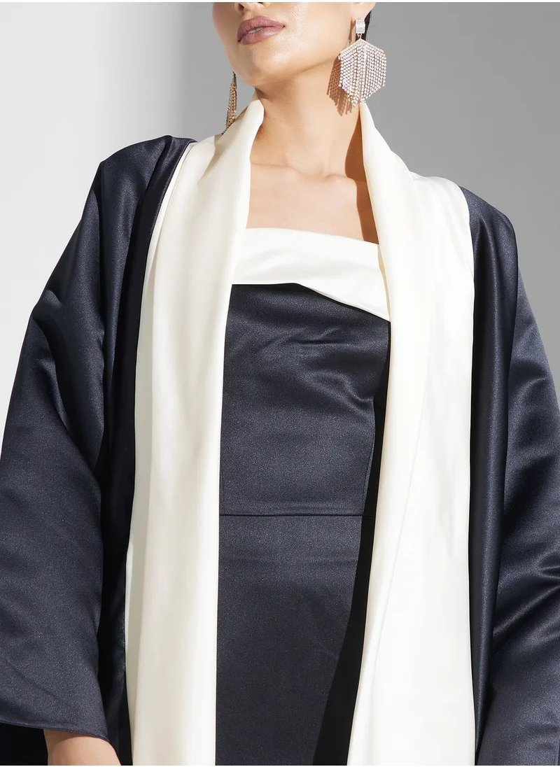 Namshi x Contrast Toned Dress With Kimono