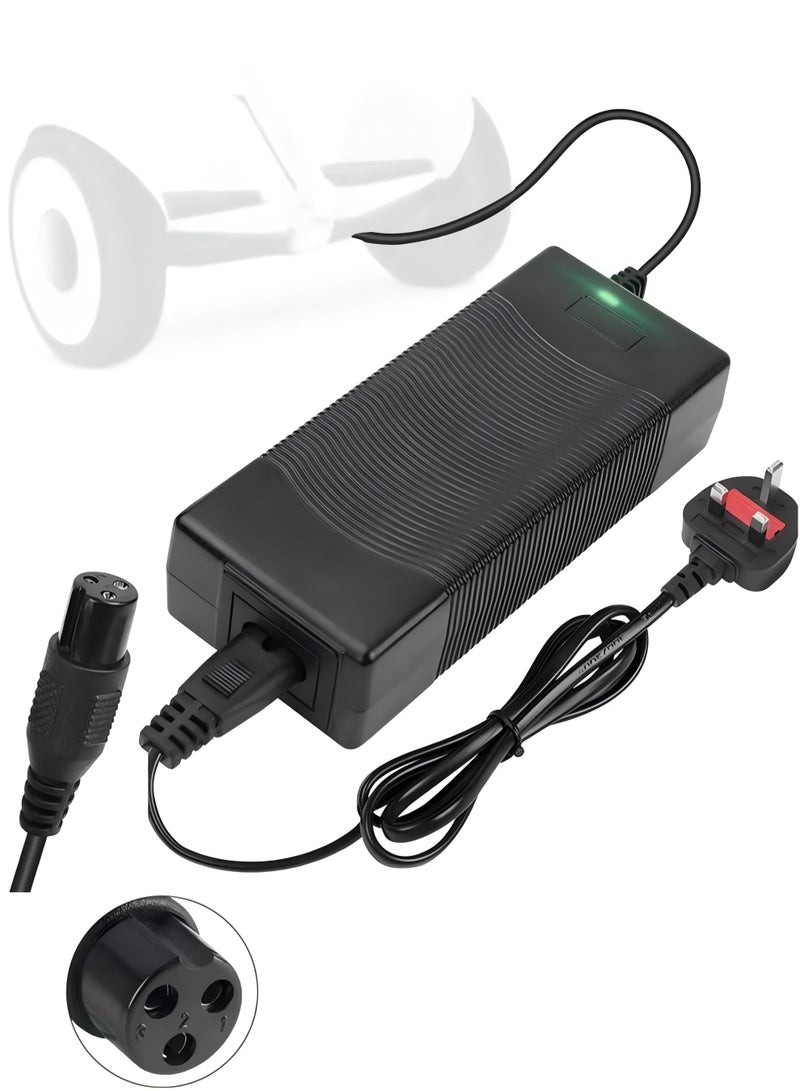 S-Color Electric Scooter Charger 3 Pin, DC 8mm Port Universal Power Adapter, 42V Lithium Battery Charger for Hoverboard, Self-Balancing Scooter, Drifting Board, Unicycle, Electric Bike - Image 2