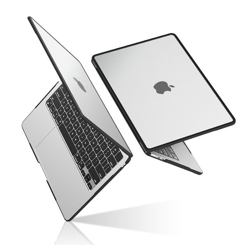 BlueSwan غطاء صلب من BlueSwan متوافق مع MacBook Air 15 بوصة M4 M3 M2 2025 2024 2023 A3241 A3114 A2941، إطار TPU مضاد للصدمات، PC غير لامع مضاد لبصمات الأصابع، غطاء Air 15.3 - شفاف مصنفر - Image 1