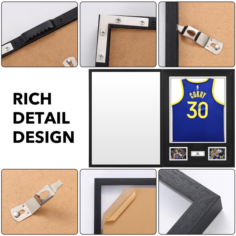 Nice C Jersey Frame Display Cases, Jersey Frame with Pictures Photos Slots, Jersey Shadow Box Shirt Wall Display Case, Signature Display, 98% UV Protection, Football Basketball Soccer (1 Pack) - Image 5