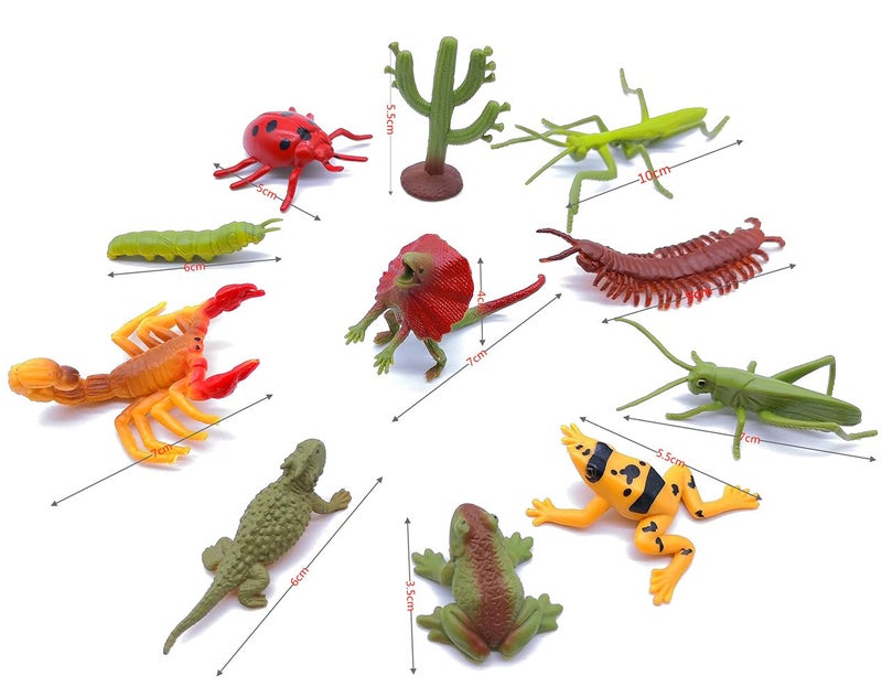 Guaishou 20pcs Realistic Bugs Plastic Insects Animals Figures Toys Contains Ladybugs Caterpillars Beetles Mantises Scorpions Lizards Snakes Frogs Ants - Image 5