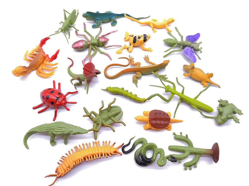 Guaishou 20pcs Realistic Bugs Plastic Insects Animals Figures Toys Contains Ladybugs Caterpillars Beetles Mantises Scorpions Lizards Snakes Frogs Ants - Image 3