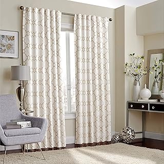 Eclipse Correll Rod Pocket Curtains for Bedroom, Single Panel, 52x63 / 63 Inches, Ivory - Image 1