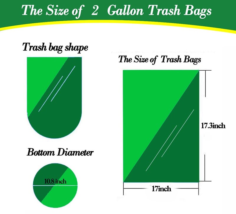 Hommaly 2 Gallon (1.8-2 Gal)120 pcs Small Clear Trash Bags, Strong 1.8 Gallon Garbage Bags, Bathroom Trash Can Bin Liners Unscented, Mini Plastic Bags for Office, Waste Basket Liner,Fit 6,7,8 Liters - Image 2