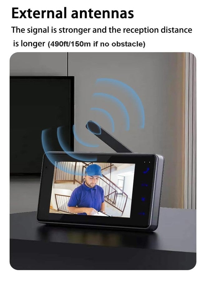 TKMARS Doorbell Camera Wireless No Subscription Video Doorbell, Two-Way Intercom, HD 1080P Video, 4.3” Screen, 120° Angle, No APP, No WiFi - Image 3
