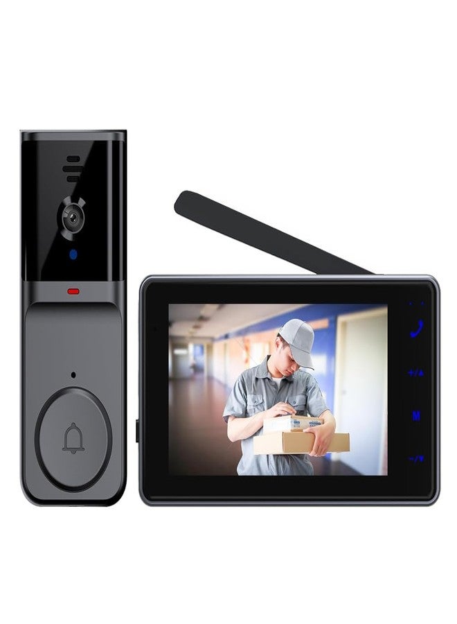 TKMARS Doorbell Camera Wireless No Subscription Video Doorbell, Two-Way Intercom, HD 1080P Video, 4.3” Screen, 120° Angle, No APP, No WiFi - Image 1