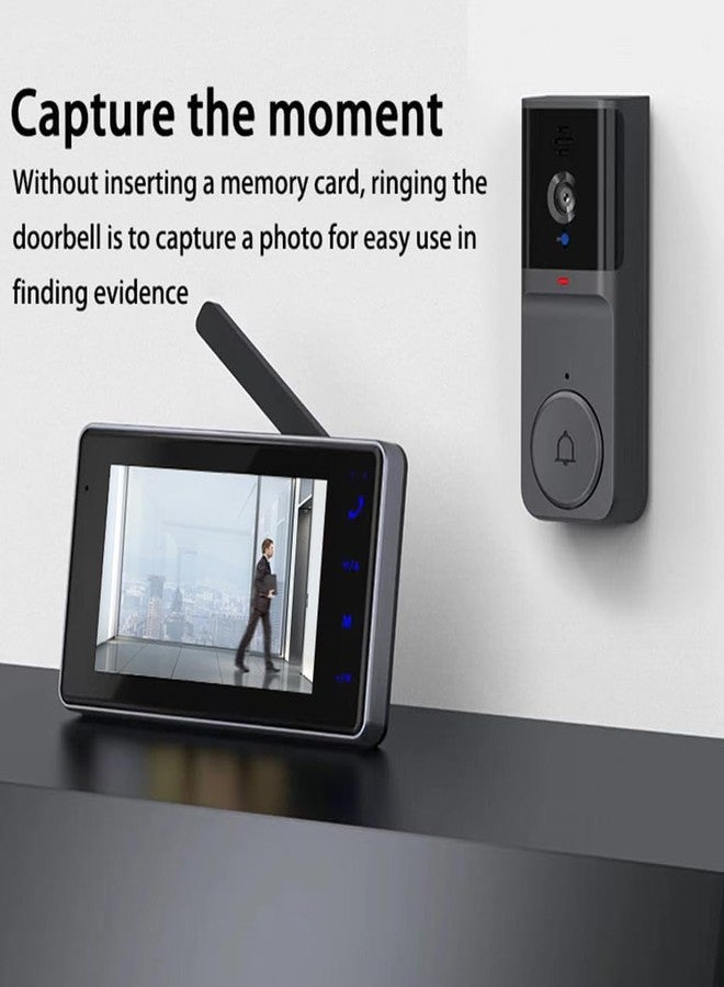 TKMARS Doorbell Camera Wireless No Subscription Video Doorbell, Two-Way Intercom, HD 1080P Video, 4.3” Screen, 120° Angle, No APP, No WiFi - Image 4