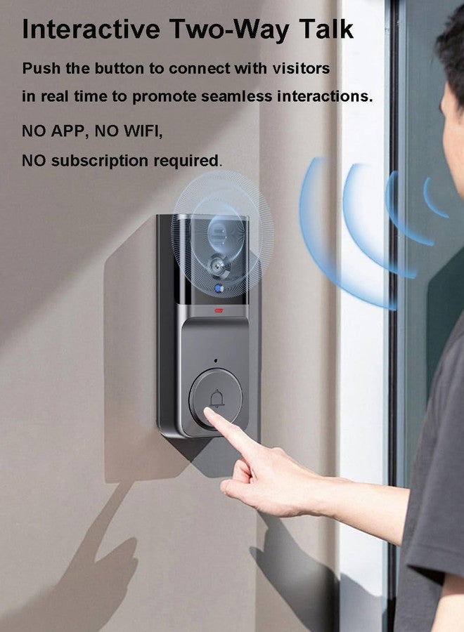 TKMARS Doorbell Camera Wireless No Subscription Video Doorbell, Two-Way Intercom, HD 1080P Video, 4.3” Screen, 120° Angle, No APP, No WiFi - Image 2