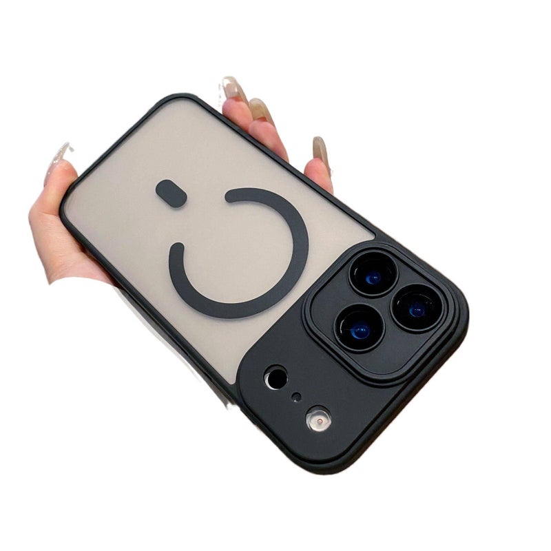 LS غطاء MagSafe بPC لـ iPhone 15 / 15 Plus / 15 Pro / 15 Pro Max مع مغناطيس قوي وتغطية كاملة مع ملمس ناعم مع مطفي باللون أسود مغناطيسي باللون الأسود - Image 1