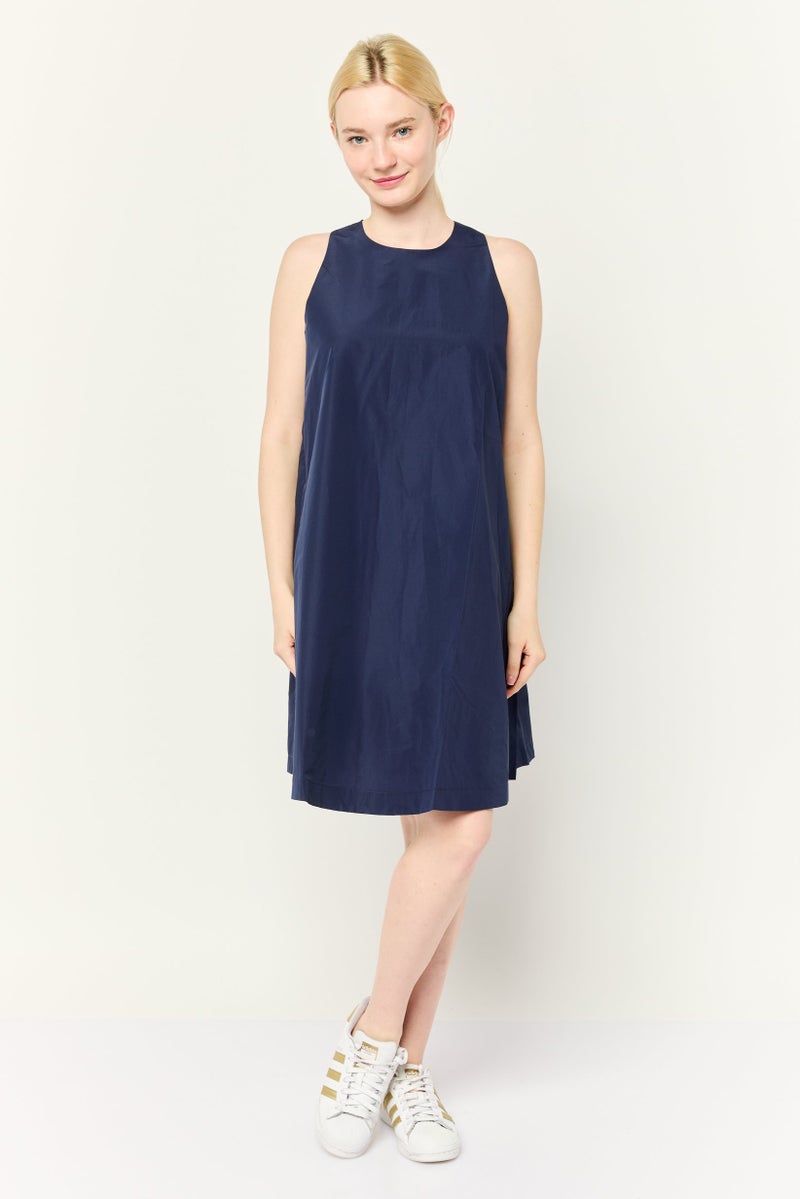 ESPRIT Women Solid A-Lined Mini Dress, Navy - Image 2