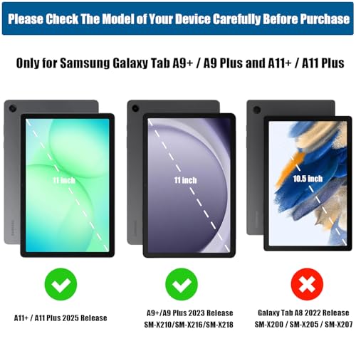 Lainergie Samsung Galaxy Tab A11+ Plus/A9+ Plus Case for Kids 11 Inch 2025/2024 Release, Galaxy Tab A11+/A9+ Case Lightweight Shockproof Kids Friendly Cover with Handle Stand, Blue - Image 2