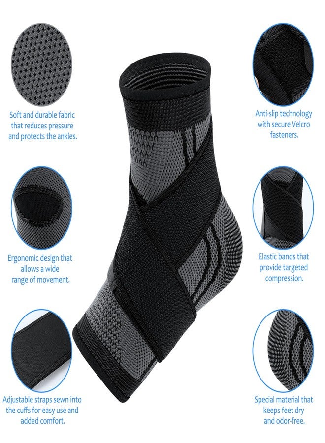 Youth Heel & Growth Plate Support Sleeve,Arch Support Socks,Ankle Brace with Ankle Support Strap, Sleeve Brace for Sprained Ankle (Medium) - Image 2