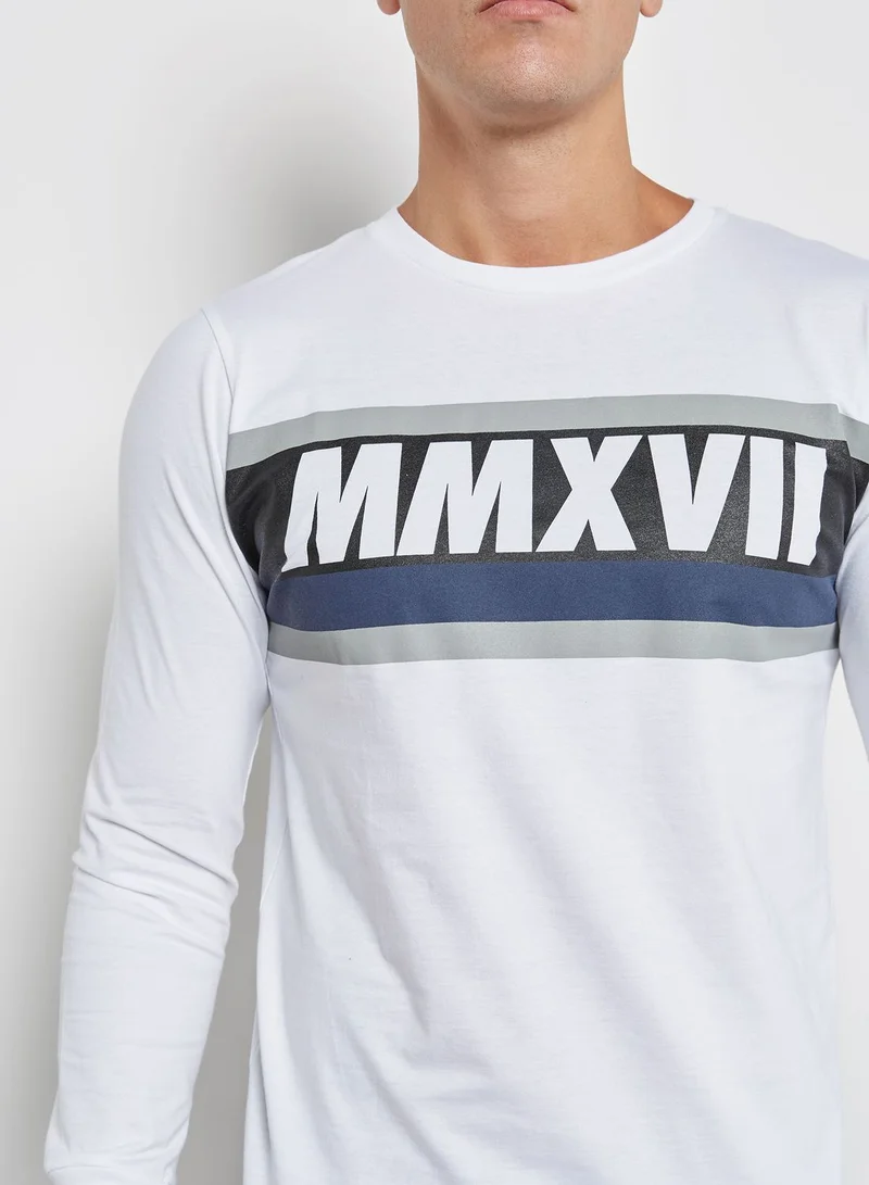 Seventy Five MMXVII Print Crew Neck T-shirt