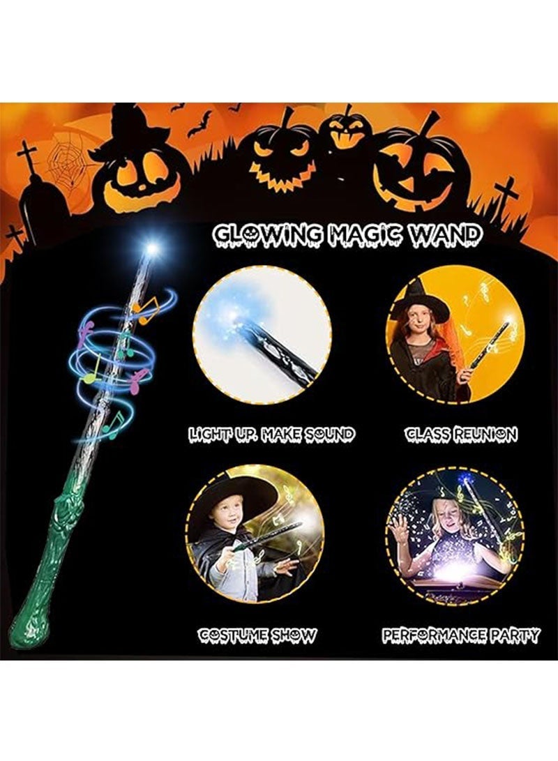 Yoawllty Halloween Costumes for Kids, Halloween Costume Kit Includes Robe, Scarf, Tie, Glowing Wand, Glasses and Hat, Halloween Costumes for Boys Girls(155cm) - Image 5