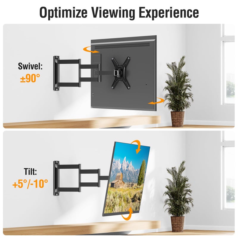 ELIVED Long Arm TV Wall Mount for Most 14-42 Inch tvs & Monitors, 21.7 Inch Long Extension TV Mount Swivel and Tilt, Full Motion Wall Mount Bracket Fit Max VESA 200x200mm, Holds up to 44 lbs. - Image 5