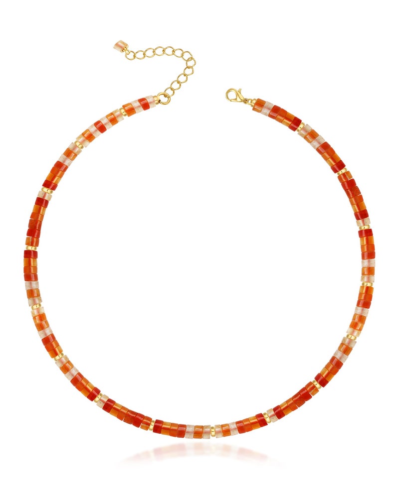 MIDDLUX Carnelian Necklace, Choker Necklaces for Woman, Beaded Necklaces for Women, Summer Jewelry, Gifts for Women, Crystal Necklace - Image 1