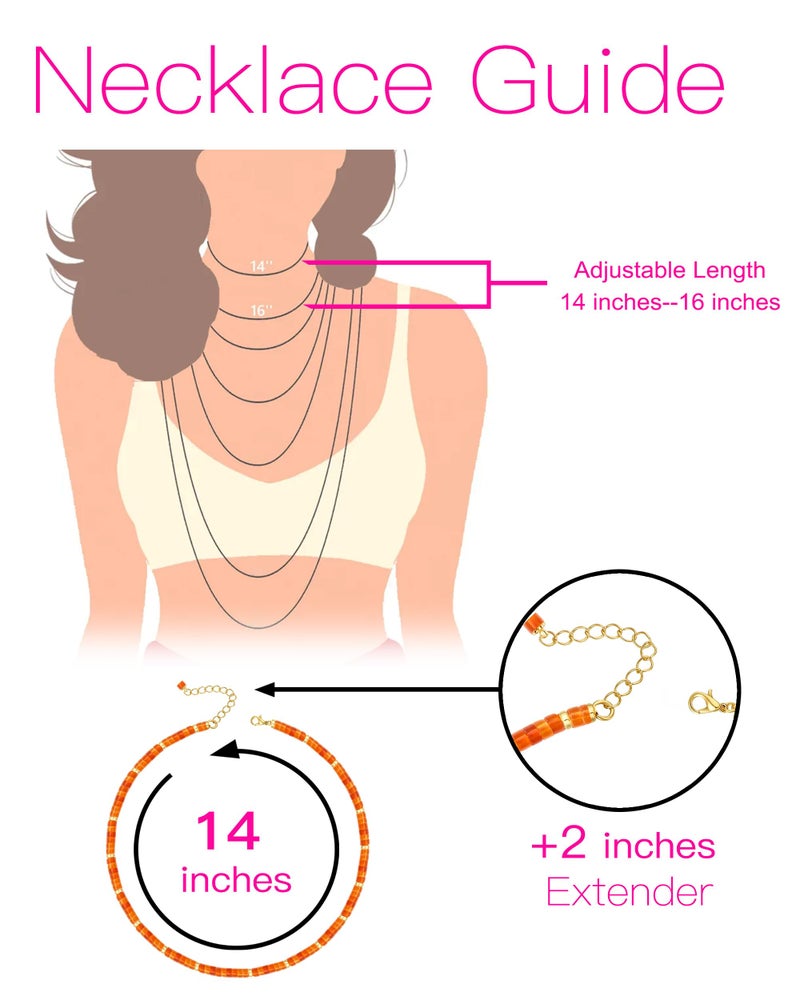 MIDDLUX Carnelian Necklace, Choker Necklaces for Woman, Beaded Necklaces for Women, Summer Jewelry, Gifts for Women, Crystal Necklace - Image 3