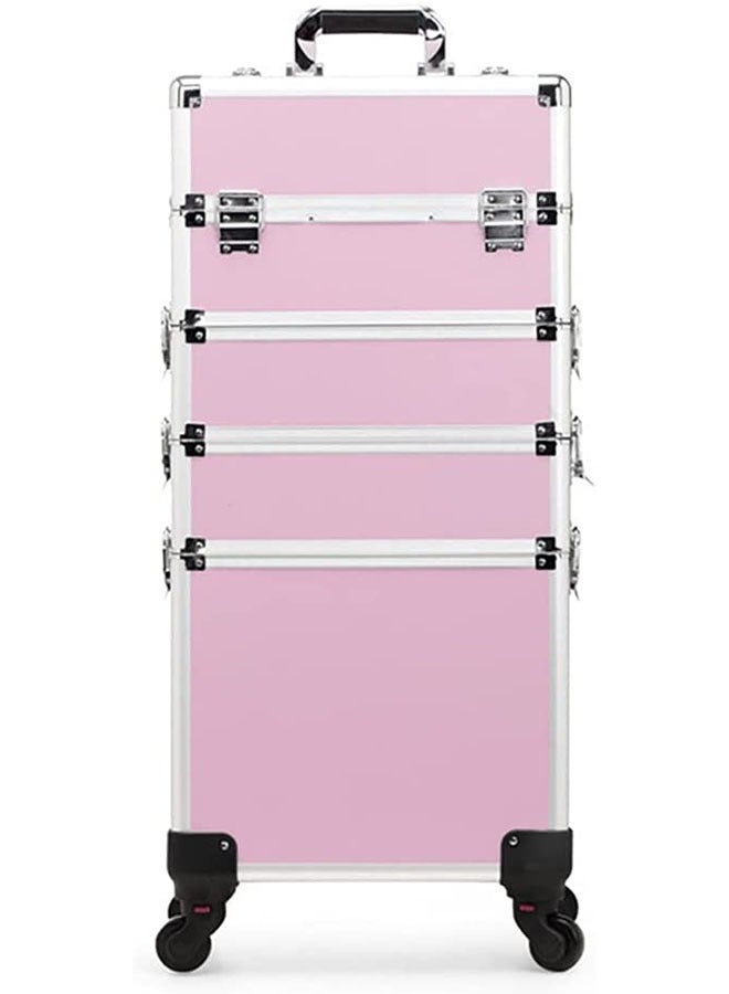 Professional Makeup Case, Rolling Makeup Trolley Case, Large Makeup Train Case, Portable Traveling Cosmetic Case, Lockable Jewelry Travel Cosmetic - Image 1