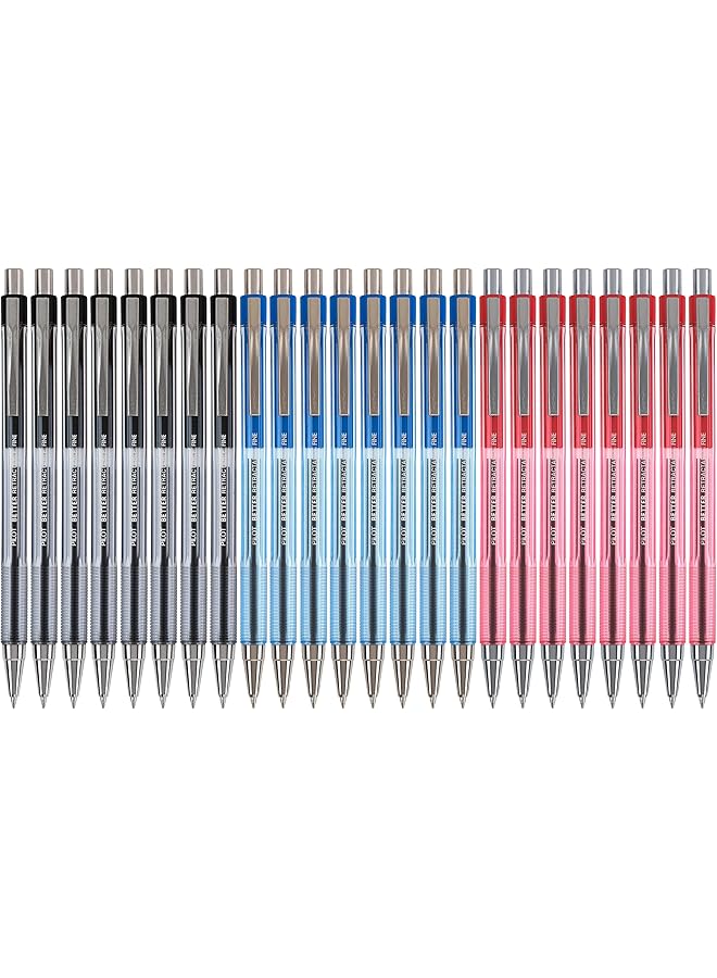 بايلوت مجموعة أفضل من أقلام الكرة القابلة للسحب ذات النقاط الدقيقة 8 لكل لون أسود وأزرق وأحمر، إجمالي 24 قلمًا - Image 1