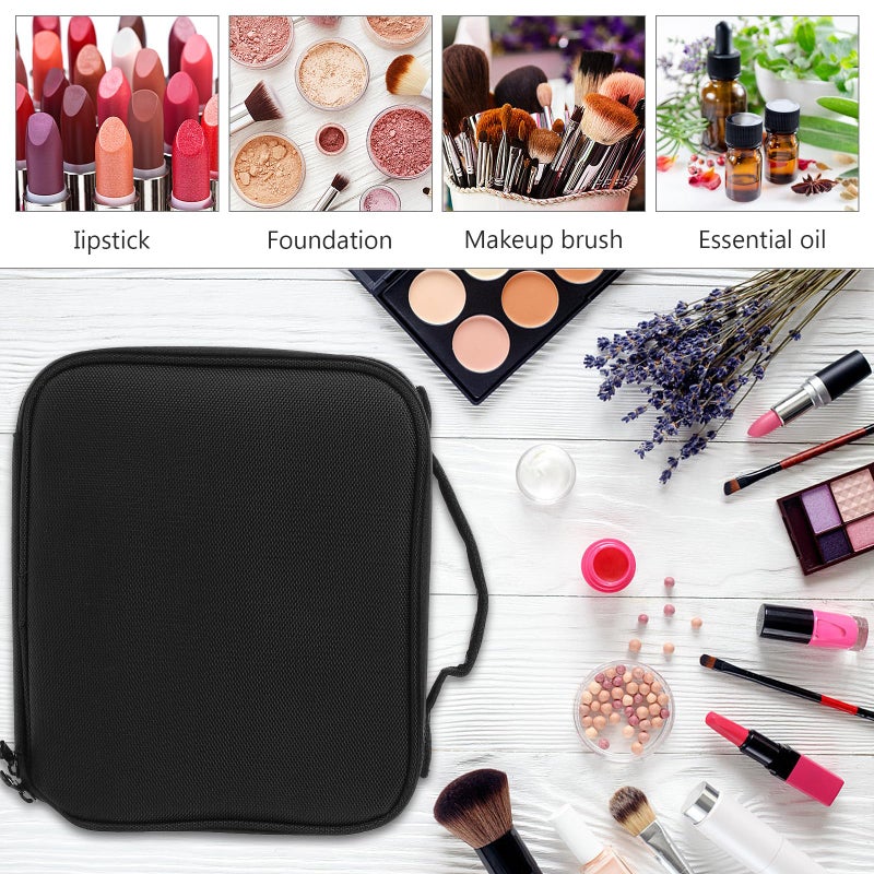 Multi Layer Travel Makeup Bag Portable Waterproof Toiletry Organizer Pouch Black - Image 5