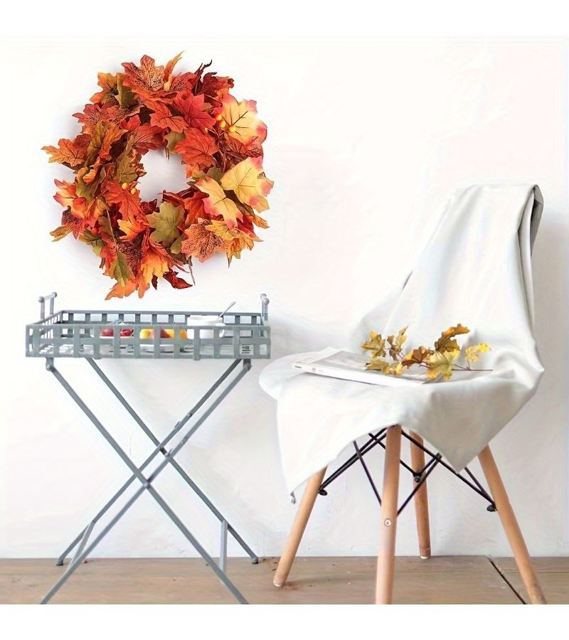 Handcrafted 50pcs Mixed Color Maple Leaf Garland 78.74 Inch Artificial Fall Foliage - Image 5