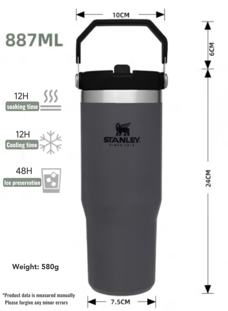 Stanley IceFlow Stainless Steel Tumbler - Vacuum Insulated Water Bottle for Home, Office or Car Reusable Cup with Straw Leak Resistant Flip Cold for 9 Hours or Iced for 40 Hours, 30oz