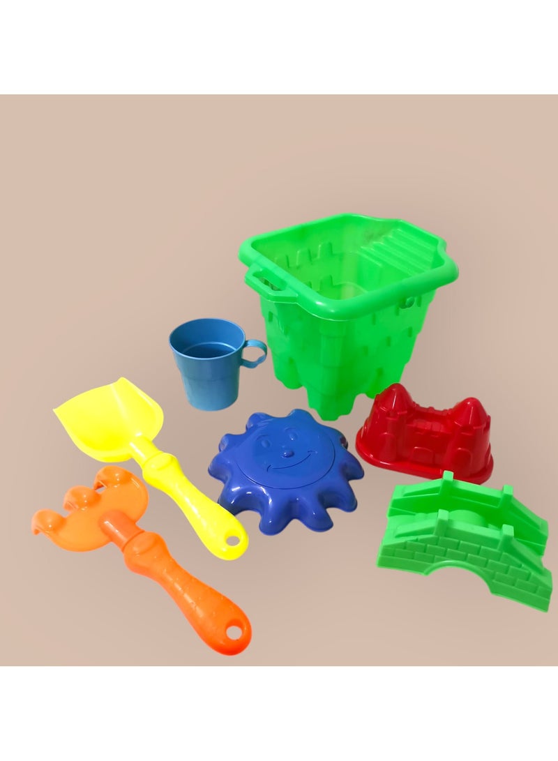حسم العاب رمل شاطئ للاطفال، العاب رمل مع دلو رمل، مجموعة ادوات الشاطئ، مجموعة بناء القلعة الرملية - العاب سفر للاطفال الصغار في الهواء الطلق للاولاد والبنات - Image 4