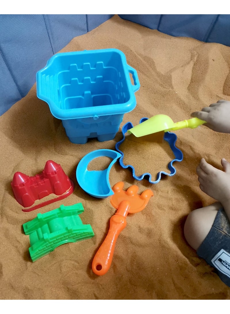 حسم العاب رمل شاطئ للاطفال، العاب رمل مع دلو رمل، مجموعة ادوات الشاطئ، مجموعة بناء القلعة الرملية - العاب سفر للاطفال الصغار في الهواء الطلق للاولاد والبنات - Image 3