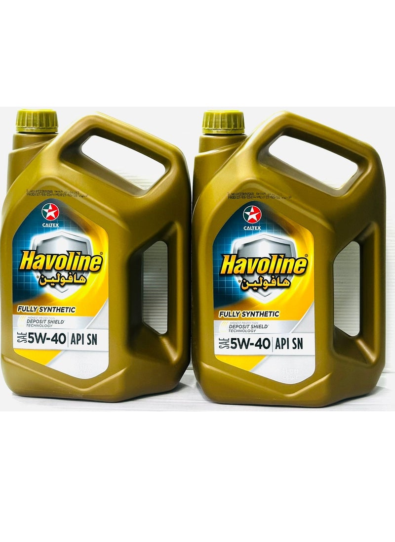 Caltex - 5W40 Havoline Fully Synthetic Engine Oil 4Ltr - Pack of 2Glns - Image 1
