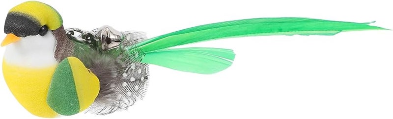 Cat Teaser Wand Refill with Feather Bird and Bell Interactive Toy - Image 1
