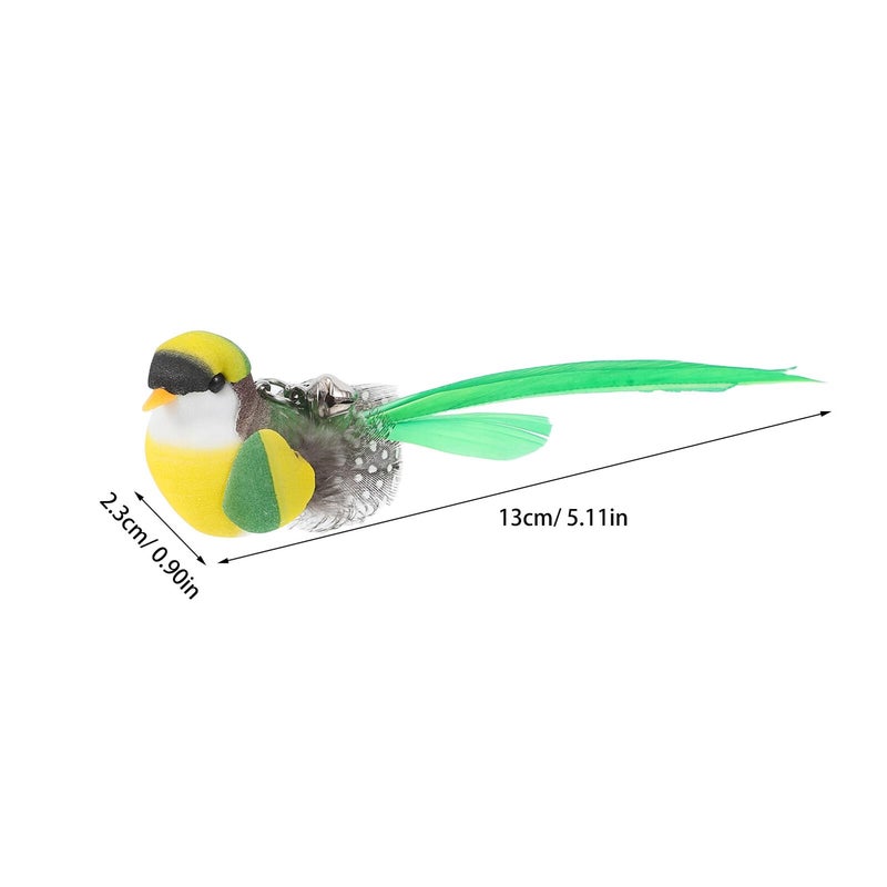 Cat Teaser Wand Refill with Feather Bird and Bell Interactive Toy - Image 3
