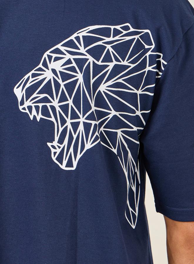 ستايلي تيشيرت أوفرسايز بطبعة نمر - Image 4