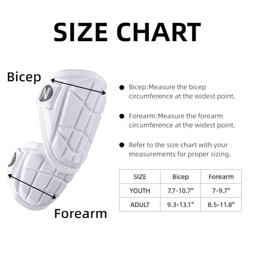 NURIBASE Baseball Elbow Guard Batters Baseball Softball Elbow Guard YouthAdultBaseball Softball Elbow Guard Elbow Pad WhiteAdult - Image 3