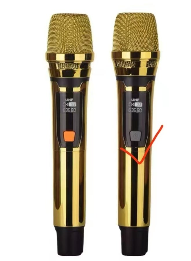 ميكروفون لاسلكي-ميكروفون لاسلكي ديناميكي محمول باليد-التوصيل والتشغيل-مضاد للتدخل ، تقليل الضوضاء الذكي-مناسب للغناء والكاريوكي والكنيسة والكلام والزفاف والحفلات