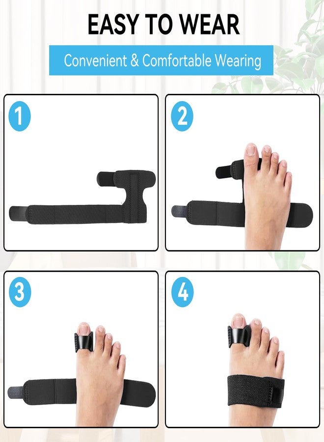 Agatige Toe Brace, Multi Adhesive Toe Fracture Fixator, Hallux Valgus Correction Splints, Toe Protectors Support Brace for Men Women(Black) - Image 5