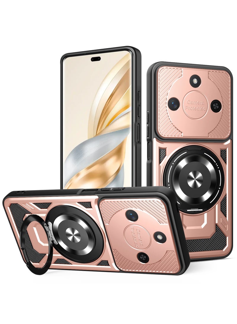 جراب وغطاء حماية مقاوم للصدمات وحمايه للكاميرا ومتوافق مع Honor X9C Smart (روز جولد)