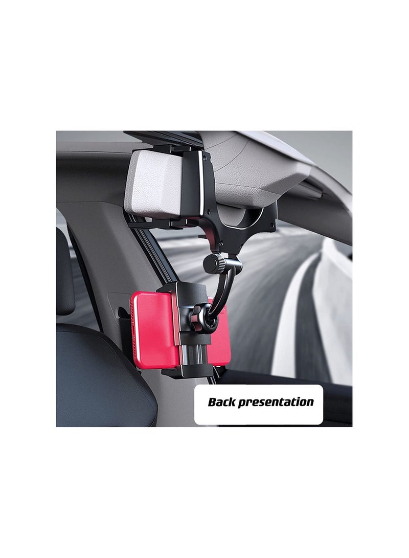 Rear View Mirror Phone Holder Mount with 270° Adjustable Clips - Image 3