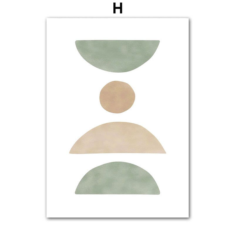 Modern Selling Small Fresh Green Abstract Geometric Plants Green Leaf Poster Bedroom Living Room Decorative Hanging Painting - Image 1